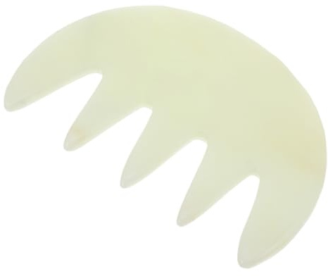 HAMPPLIES Jade Gua Sha Kopfhautmassagekamm Schabemassagegerät mit Zinken für Kopfhautpflege Manuelle Massagegeräte für Entspannung und Haargesundheit