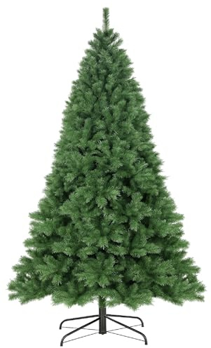Wadan Green 8ft Artificial Christmas Tree – Realistic PVC Pine Xmas Tree with 1500 Tips Solid Metal Stand, Easy Assembly, Indoor & Outdoor Holiday Decoration