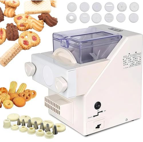 Macchina automatica per la produzione di biscotti con ugelli intercambiabili e vari stampi per biscotti per uso domestico e professionale