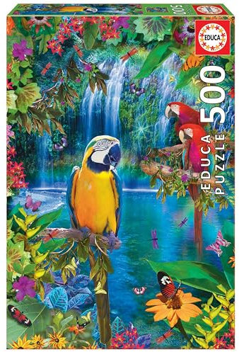 Educa - Puzzle Adultes 500 pièces | Bird Tropical Land | Oiseaux tropicaux | Couleurs Vives | Format 48 x 34 cm | Recommandé dès 10 Ans (15512)