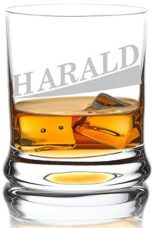 Verre à Whisky Personnalisé 330 ml - Tumbler pour Whiskey, Scotch et Co - Cadeau pour homme avec gravure - Motif Nom Géométrique