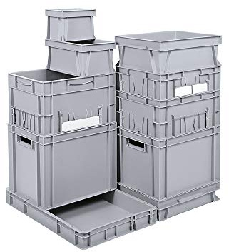 kaiserkraft FRANKEL Bac gerbable normes Europe | capacité 16 l | L x l x h 400 x 300 x 175 mm | PP | gris