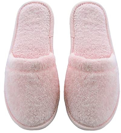 Arus Womens Turkish Terry Cotton Cloth Spa Slippers One Size Fits Most, Pink, 6-9.5 Wide Women