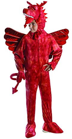 Fancy Me pojkar flickor röd drake medeltida bokdag halloween walesiska Wales St Davids dag kostym klänning outfit – röd, 8–10 år (140 cm)
