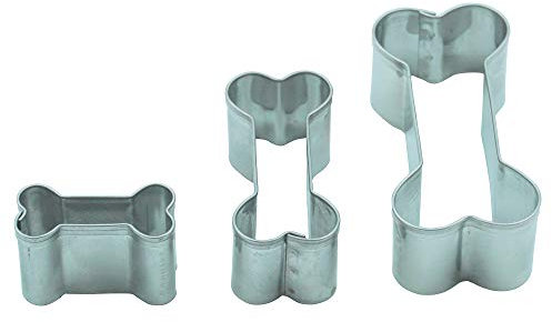 Juego de 3 moldes cortapastas en forma de hueso de acero inoxidable