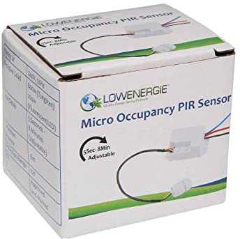 Lowenergie Mini PIR Motion Detector Light Switch – Micro Ceiling Occupancy Sensor, Automatic On/Off, Adjustable Timer & Sensitivity, Energy Saving for Hallways, Bathrooms, Utility Rooms & More