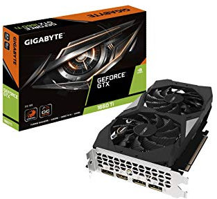 GIGA-BYTE Gigabyte GeForce GTX 1660 Ti OC 6G 192-Bit GDDR6 DisplayPort 1.4 HDMI 2.0B mit Windforce 2X Kühlsystem Grafikkarten - Gv-N166TOC-6GD