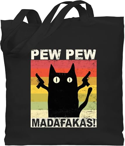 Shirtracer - Baumwolltasche - Sprüche Statement - Pew Pew Madafakas