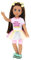 Glitter Girls Puppe Kika – Bewegliche 36 cm Puppe mit Puppenkleidung, Zubehör und braunen Langen Haaren zum Frisieren – Spielzeug ab 3 Jahren (7 Teile)