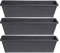 Ondis24 Roma Lot de 3 pots de fleurs pour balcon de 6 l chacun, avec stockage d'eau/soucoupe, balcon ou terrasse, 50 x 15 x 12 cm (anthracite)