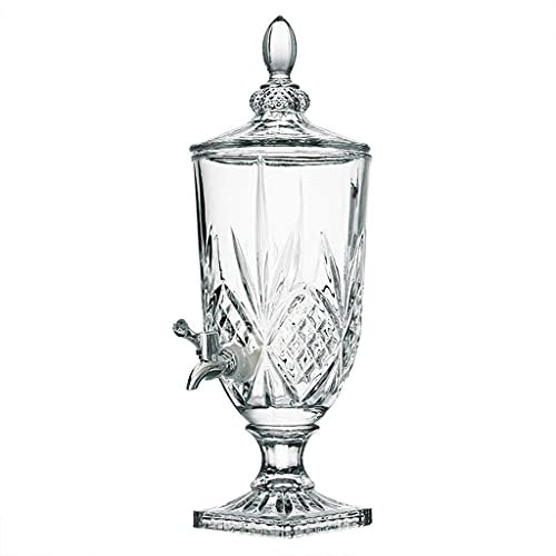 YRHH Outdoor-Glas-Getränkespender, 3 Liter Kristall-Getränkespender, Glasflaschen-Saftkanne Mit Wasserhahn, Glasflaschen-Getränketank-A