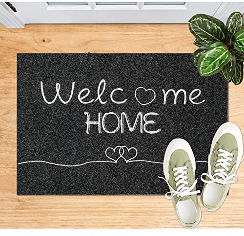 Brmeday Zerbino ingresso esterno 40 x 60 cm con scritta |Welcome Home| Assorbente e anti-sporco, Facile da pulire per interni ed esterni, Design minimalista originale