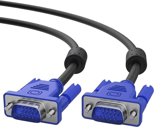 SIMPLETEK - Cable VGA 1080P macho 1,8 metros negro 15 pines adaptador D-SUB alargador vídeo para ordenador fijo/monitor / tarjeta de vídeo