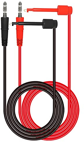 Greluma 2 Stk 4 mm Bananenstecker auf Minigrabber Prüfhaken Klemmen Messleitungen für elektrische Prüfungen von Multimetern 500 V 5 A-1 m/3,3 Fuß