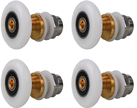 Qikuver 25mm Duschkabine Rollen Schiebetür Rollen Ersatzteile Duschkabinen Glastürrolle 4 Stück Ersatzrollen für Duschtür Rollen Duschkabinen Rollen Badezimmer Zubehör (25MM)