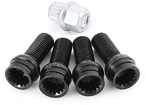4 Stücke Stahl Radbolzen, Diebstahlschutz Radbolzen M14 * 1.5 Radschrauben mit Audi, Bora, Golf, Jetta, Magotan, Beetle und anderen Modellen.