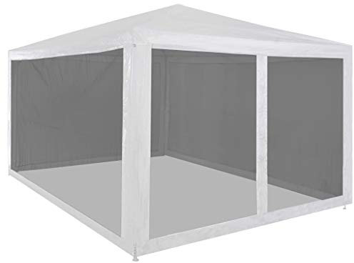 RONGQI Partyzelt mit 4 Mesh-Seitenwänden, Party Deko, Festzelt, Pavillon, Garden Decoration, Canopy Tent, Lagerzelt, Gartenpavillon, 4 x 3 m