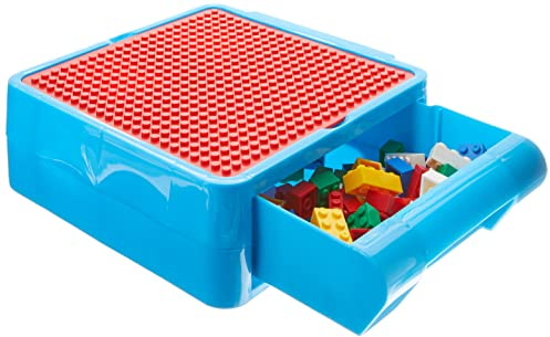 Build & Go Storage Case with 100 Blocks - Kid's Building Block Portable Storage Case - Children's Travel Building Bock Set - Includes 100 Blocks & Compatible with Other Leading Brands