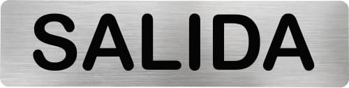 Becral® - Señal de acero inoxidable SALIDA | Placa puerta INOX | Señal informativa | Cartel Puerta 200X50mm