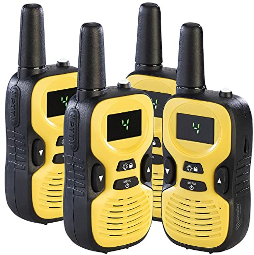 simvalley Communications PMR Funkgeräte: 4er-Set Walkie-Talkie-Funkgeräte, 8 Kanälen, 446 MHz, 2 km Reichweite (PMR446, Mini, Talki)