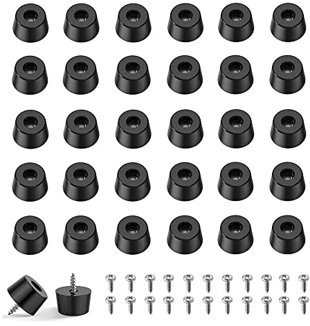 30 Stück Gummifüße Schneidebretter Gummipuffer Gummifüße Anti vibrationsbasis Gummifüsse Füße Schraubbar für Möbel zum Schutz von Möbeln vor Feuchtigkeit und Bodenkratzern (22 * 18 * 10mm)