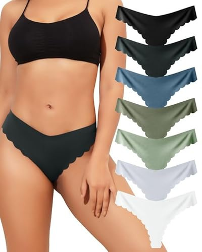 Levao Culotte String Femme sans Couture sous Vetements Feminins Sexy Bikini Strings Femme et Tangas Lot de 7 sous-Vêtements S-XL