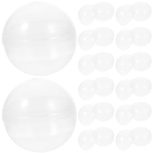 Angoily 20 Stücke Teilbare Transparente Kugeln zum Basteln Befüllen Plastikkugeln Kunststoffkugeln Befüllbare Acrylkugeln Süßigkeiten Box Anhänger Hänger Spielbälle Tischtennisbälle