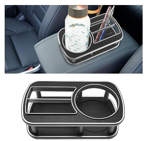 JNNJ Porte-Gobelet d'eau Multifonction pour Voitures, Support de Téléphone et Bouteilles de Boisson de Voiture, ABS Organisateur de Rangement de Stockage de Tasse d'eau de Véhicules(Noir)