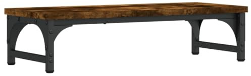 vidaXL Skärmställ rökfärgad ek 55x23x14 cm konstruerat trä, datorställ, bildskärmsställ för stationär dator, skrivbordshöjare, tangentbordsställ
