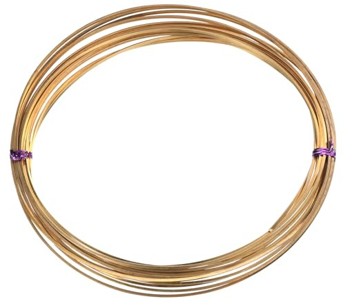 PATIKIL Alambre de Latón Semiduro 1 Rollo 15Ga/1.5x1.5mm Diámetro 6m/19.69Ft Alambre Cuadrado Flexible para manualidades de Joyería Hacer Pendientes Enrollar Cuentas Latón