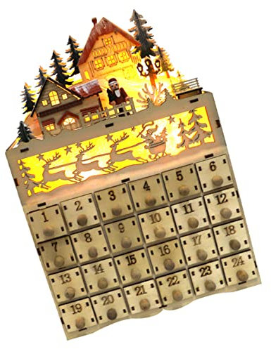 OKUMEYR 1stk Weihnachtskalenderverzierungen Lichthausdekorationen Für Zu Hause Tischkalender 2022 Dekoration Aus Holz Weihnachten Kalender Aus Holz Wohnkultur Hölzern Fein Geschenk Ältere