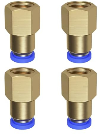 Okaywork 4pcs racores neumáticos a presión con rosca interior de 1/8 a 8 mm, conector rápido, conector neumático, conector neumático recto de 8 mm,conectores electricos rapidos