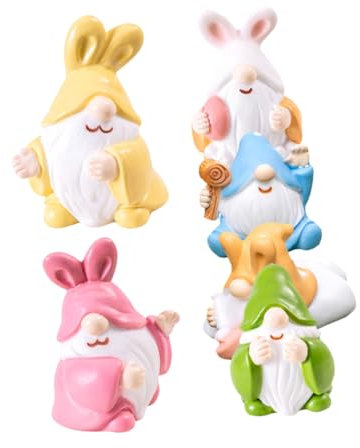BESPORTBLE 6 Pièces Oreilles de Lapin naines - Figurine de GNOME Miniature - Figurine de Pâques Ornement GNOME Jardin Mini Lapins Gnomes décorations de Jardin de Nains d'extérieur résine