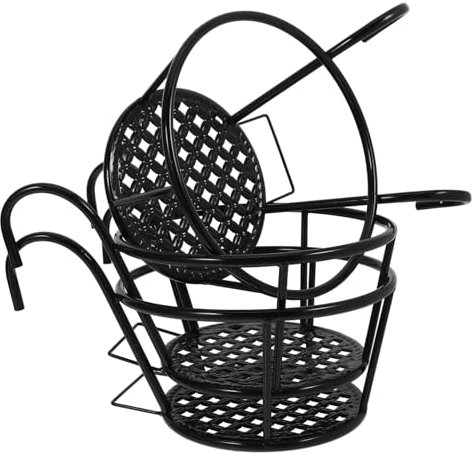 KONTONTY Metall Blumentopfhalter Für Zaun Balkon 3-teiliger Pflanzgefäßständer Outdoor Blumenständer Aus Eisen Mit Abflussdesign