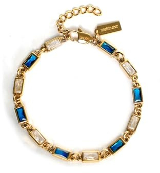 UNSHINEBAR Edelstein Tennis Armband für Herren mit Blauen Edelsteinen in Silber oder Gold - Streetwear Iced Out Zirkonia Armband Gemstone Blue aus Edelstahl und 18K Gold - Wasserfestes Armband