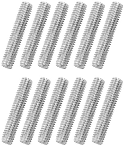 QUARKZMAN 12 Unidades Varilla Roscada M6x30mm Totalmente Roscada, 316 Acero Inoxidable Tornillos Pasantes Derechos Para Ensamblaje De Muebles Fijación, Paso 1mm