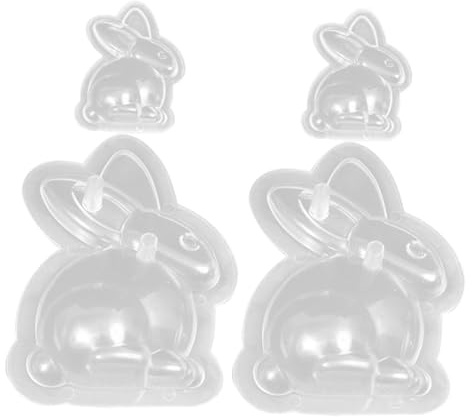 Cabilock Stampo per Biscotti Pasquali a Forma di Coniglio in Plastica Set 4 Pezzi per Cioccolato e Dolci Fai da Te Accessorio per Decorazione Torte e Preparazioni Festive di Pasqua