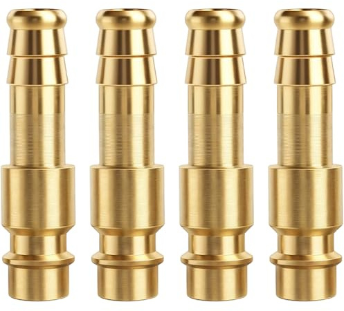 Druckluftkupplung, Pneumatik-Anschlüsse für Kompressor und Druckluftwerkzeuge, Robuste Schlauchverbinder für Industrie und Werkstatt, 4 Stück 10 mm Kupplungsstecker Set