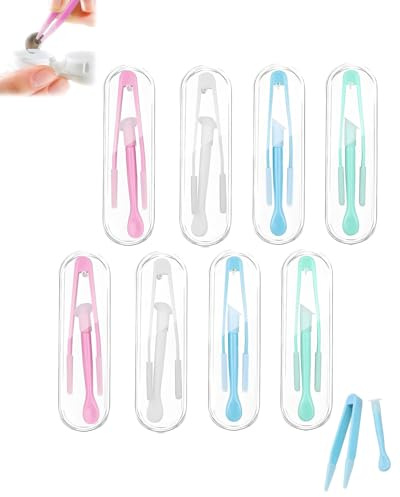 HZAOPZE 8 pezzi Pinzette Lenti a Contatto Ventosa Lenti a Contatto le tue lenti con facilità Strumenti di Rimozione Lenti a Contatto per l'uso a casa o in viaggio,Giallo + Verde + Rosa + Bianco