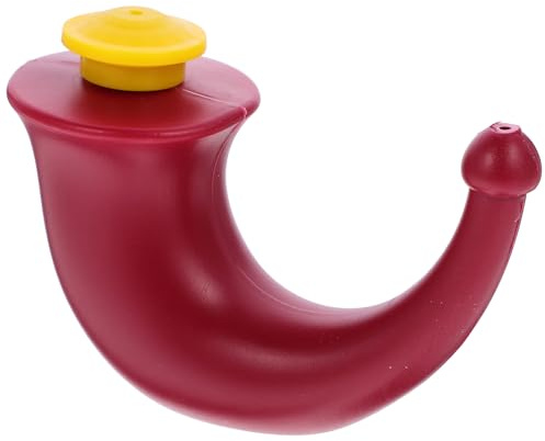 IWOWHERO Yoga Nasal Rinse Pot Red Sinus Cleaner Ergonomic Plastic Nasal for Relief at Home and Travel
