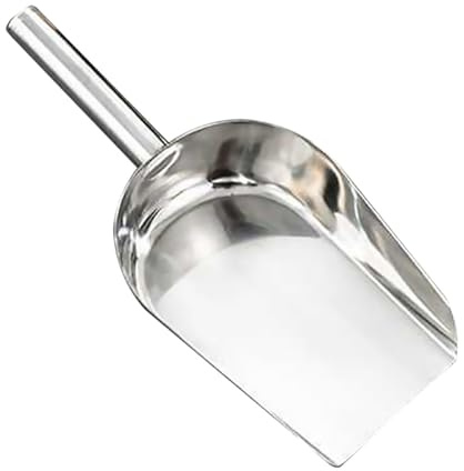 OSALADI Pelle à Glace en Acier Inoxydable 1 Pièce, Pelle Alimentaire Polyvalente à Base Plate, Cuillère Légère pour Farine, Céréales et Glaçons, Ustensile la Cuisine Pratique pour Maison
