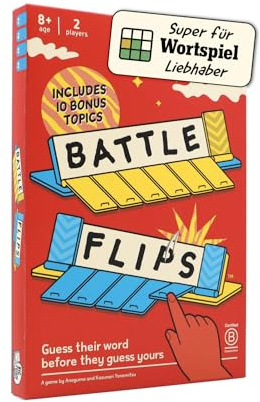 Battle Flips: Predict Their Word Before They Predict Yours | 2 Player Travel Game | Great for Families, Kids and Couples | Includes Travel Bag