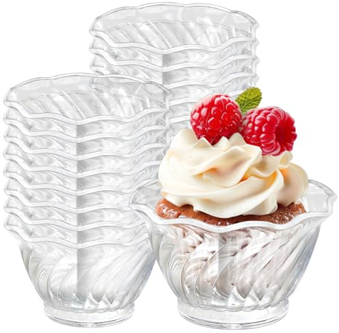 YFNVH Lot de 32 Coupes à Dessert en Acrylique 170 ml, Verrines Bols à Glace