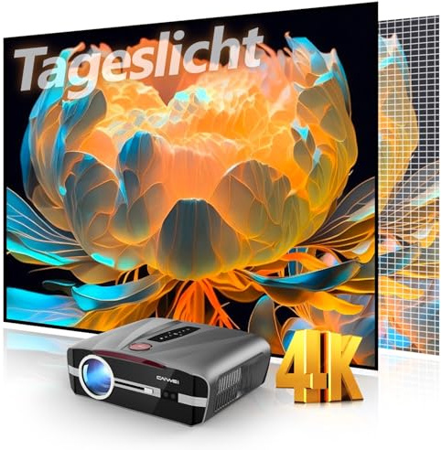 4K Beamer Ultra HD 2300 ANSI Tageslicht Projektor Heimkino HDR10 WiFi6 Bluetooth NFC Smart Android Beamers Autofokus/Trapezkorrektur HDMI ARC USB WLAN Streaming Apps Kino Gaming Film Indoor