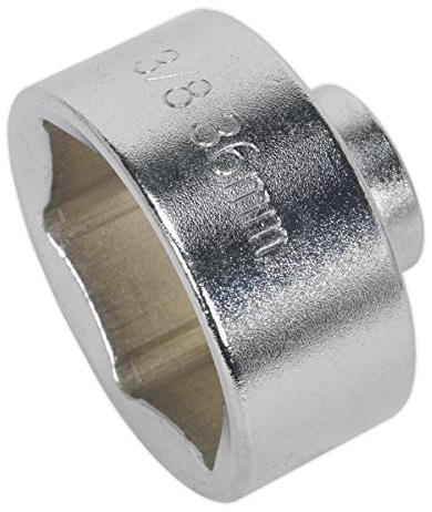 Sealey Bas Profil Douille Filtre à Huile 3/8 Sq Drive - Rouge, 36mm