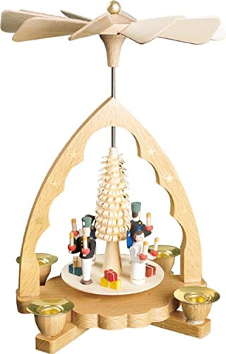 Weihnachtspyramide Erzgebirge Richard Glässer Seiffen Engel und Bergmann, 16342