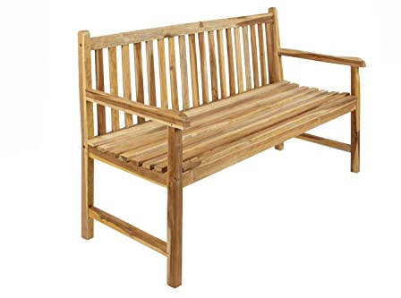 SAM 3-Sitzer Gartenbank Caracas, Teakholz massiv, Sitzbank 150 cm | Holzbank aus Massivholz, Gartenmöbel für Balkon, Terrasse oder Wintergarten, pflegeleichtes Unikat