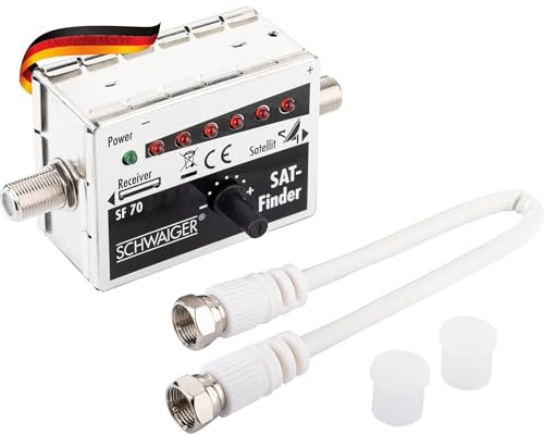 SCHWAIGER SF70 531 SAT-Finder digital Satellitenerkennung Satelliten-Finder Messgerät optimale Positionierung Satelliten-Schüssel mit 6 LED Messbereichsanzeige