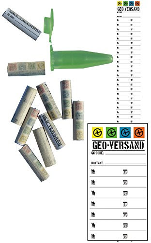 10 x Logstreifen für zB. magnetische Schraube Klappdeckel Nanos für MICNO (Micro Nano) mit Metallstift fertig gerollt, Geocaching Versteck, Logs, Logbuch, Nano, Micro, magnetisch