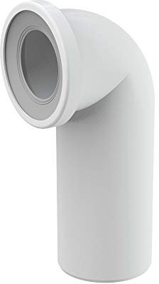 Connettore per WC, 90 gradi, scarico bianco e bianco, per WC